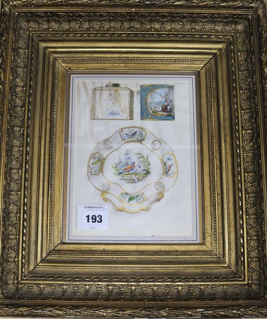 English School c.1900 Study of Sevres porcelain 8.25 x 6in.